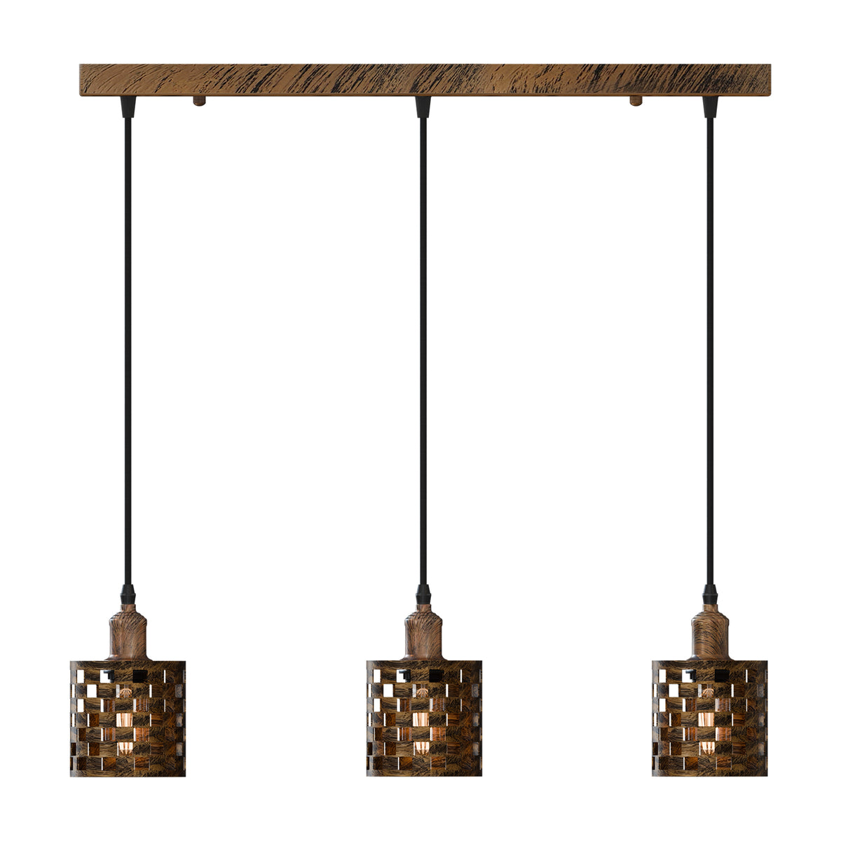 Vintage Retro 3 Way Various Colour Drum Cage Pendant Light~2854 - Vintagelite