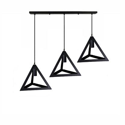 Black 3 Head Ceiling Pendant Lamp Hanging Light Shade