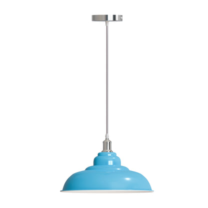 Semi Curvy Pendant Light Retro  E27 32cm Metal Shade~4138