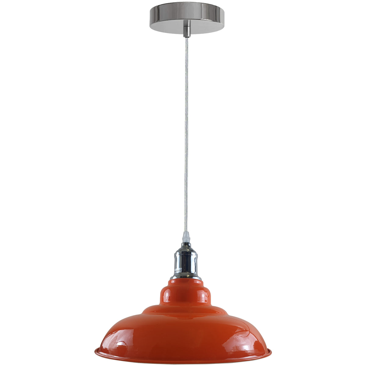 Semi Curvy Pendant Light Retro  E27 32cm Metal Shade~4138