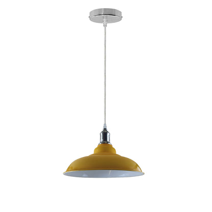 Semi Curvy Pendant Light Retro  E27 32cm Metal Shade~4138
