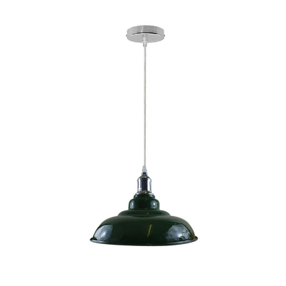 Semi Curvy Pendant Light Retro  E27 32cm Metal Shade~4138