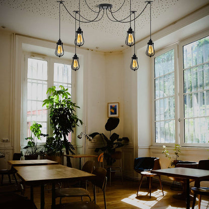 Cage pendant light adjustable cable