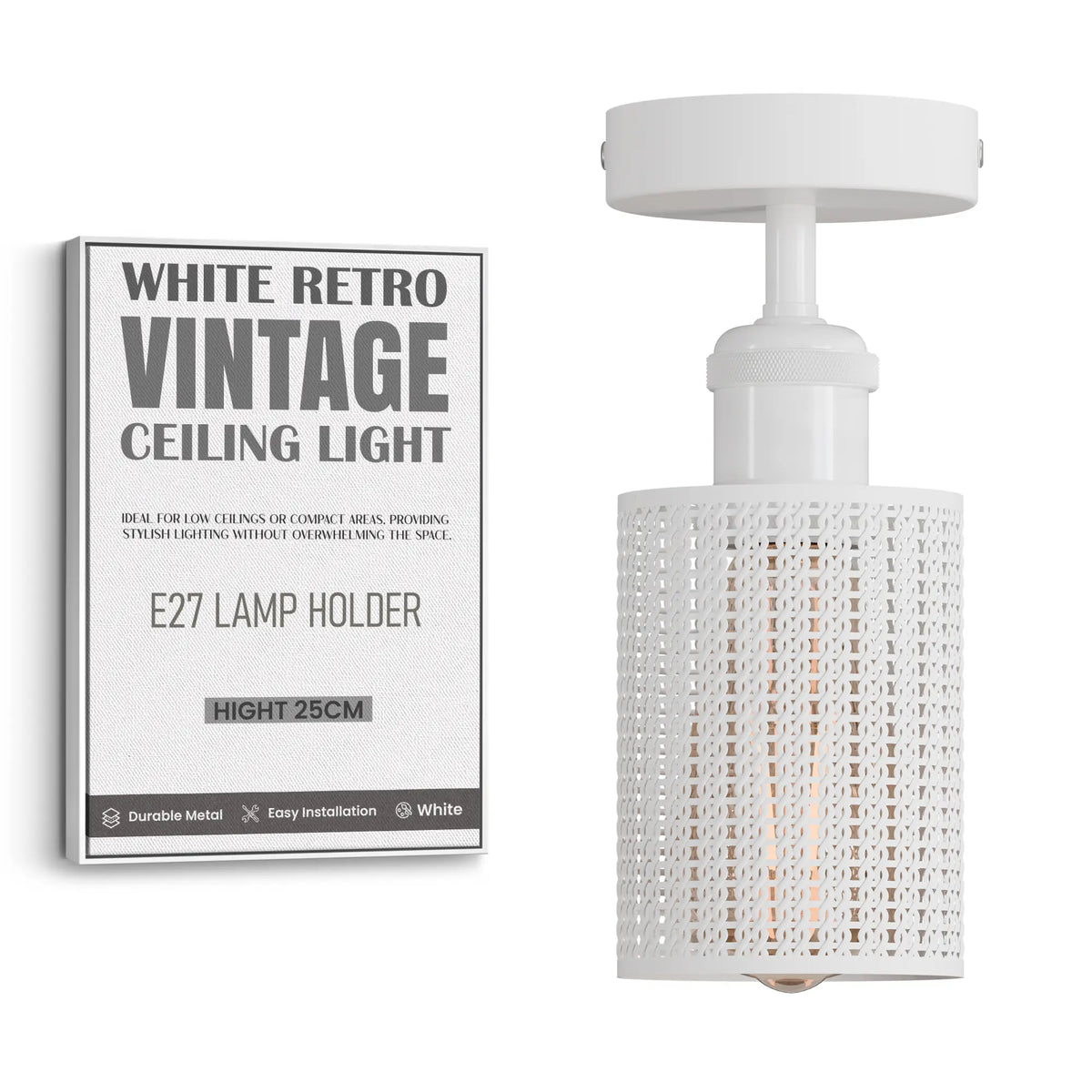 White retro vintage ceiling light
