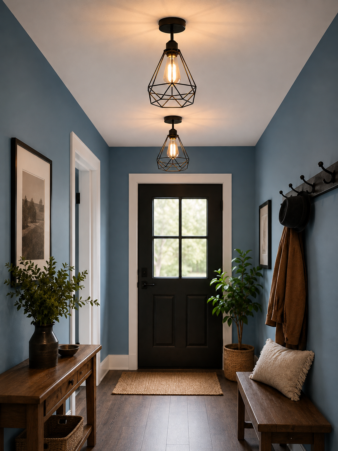 Black Ceiling Light 20 cm Wire Basket Metal Basket E27 Ceiling Light~4079