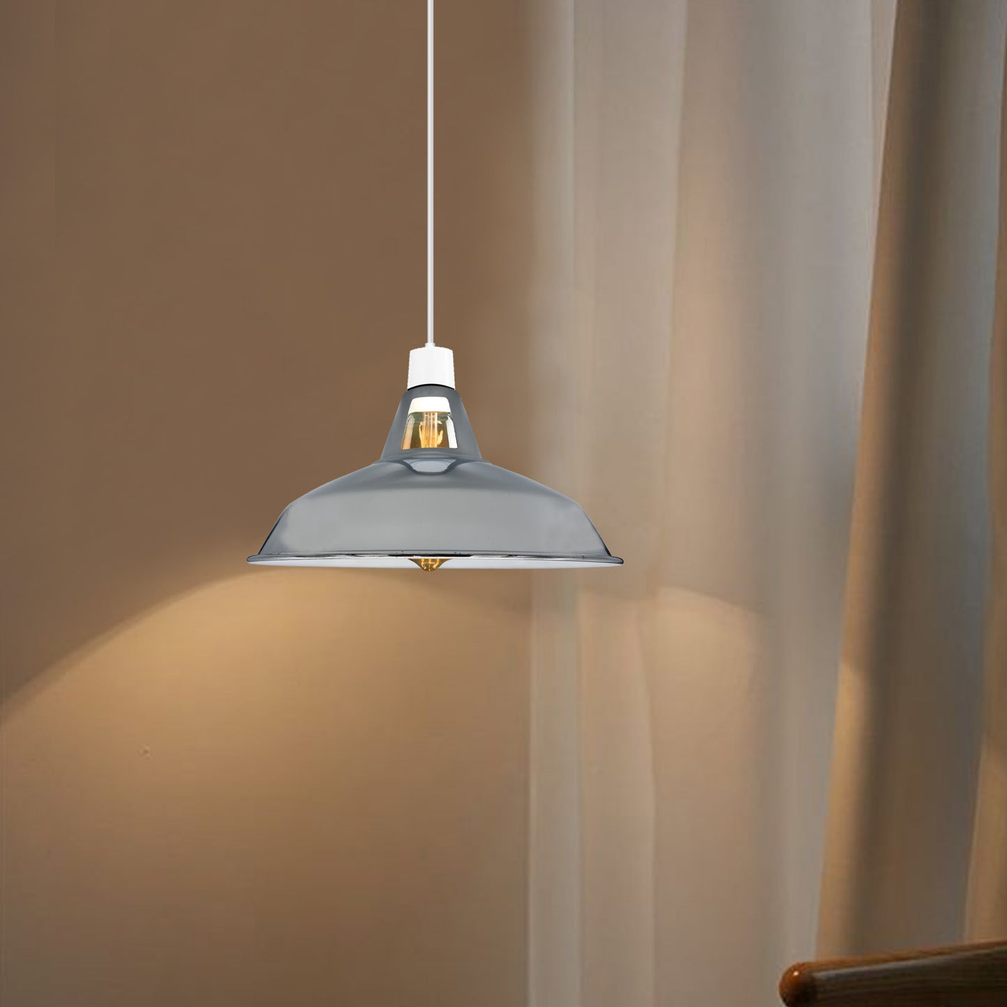Retro Metal Barn Light Easy Fit Shades Ceiling Pendant Lampshades~2670