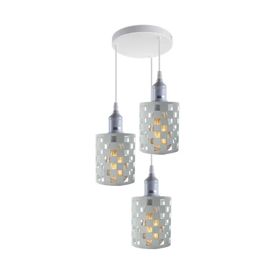White drum cage hanging lights Round ceiling e27 base | pack of 2 - 30% discount~5020