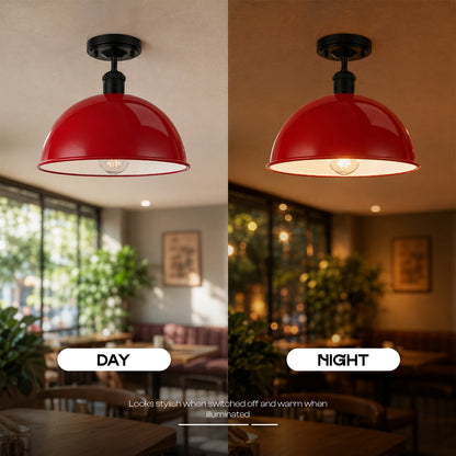 Industrial LED Semi Flush Mount E27 Ceiling Light~4152