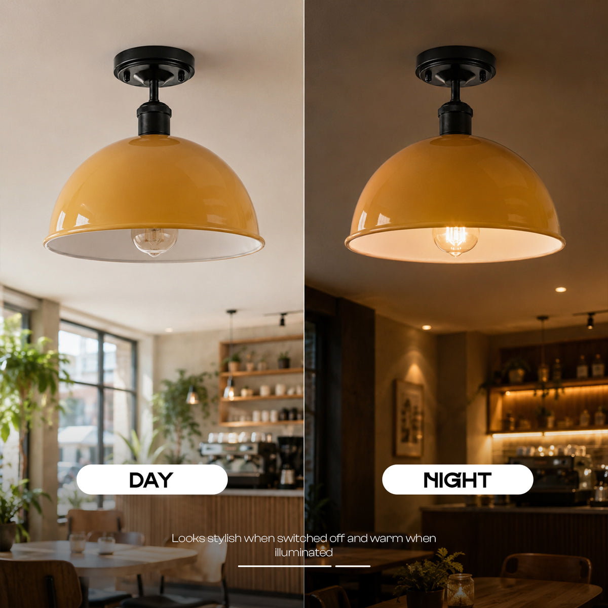 Industrial LED Semi Flush Mount E27 Ceiling Light~4152