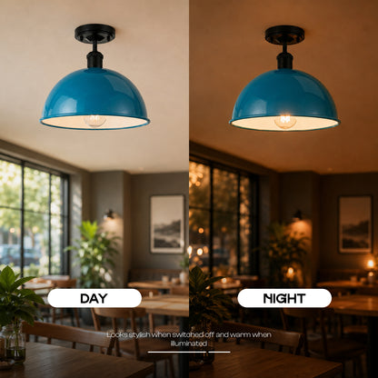 Industrial LED Semi Flush Mount E27 Ceiling Light~4152