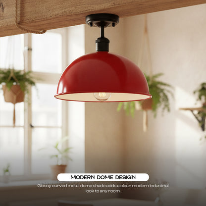 Industrial LED Semi Flush Mount E27 Ceiling Light~4152