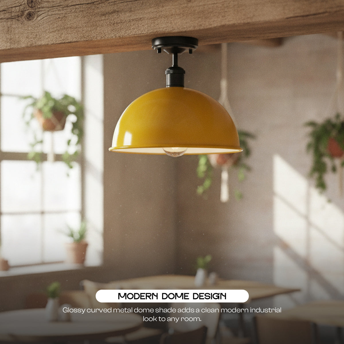 Industrial LED Semi Flush Mount E27 Ceiling Light~4152