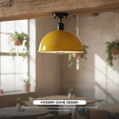 Industrial LED Semi Flush Mount E27 Ceiling Light~4152