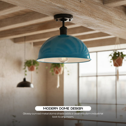 Industrial LED Semi Flush Mount E27 Ceiling Light~4152