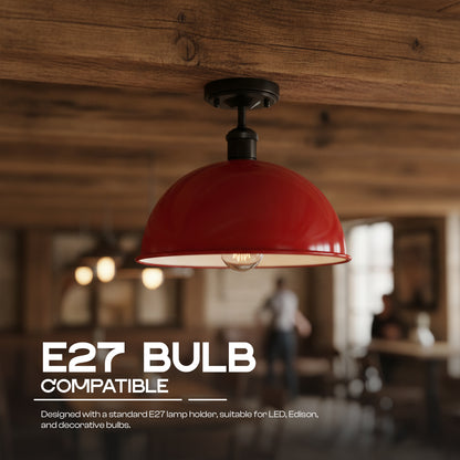Industrial LED Semi Flush Mount E27 Ceiling Light~4152