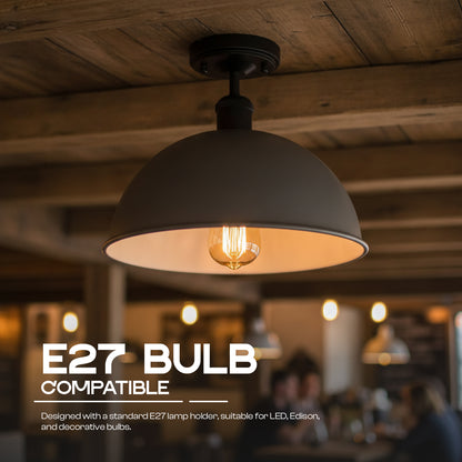 Industrial LED Semi Flush Mount E27 Ceiling Light~4152