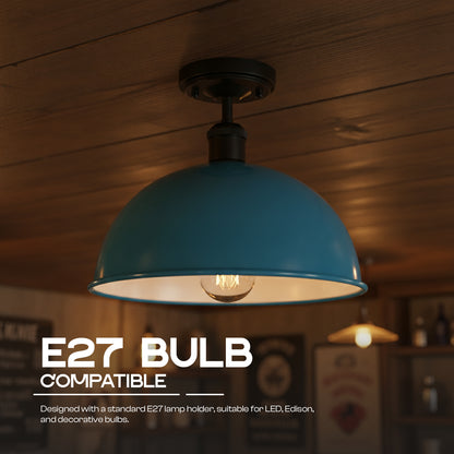 Industrial LED Semi Flush Mount E27 Ceiling Light~4152