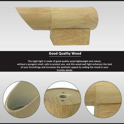Modern Cylinder Bamboo Wood Gu10 Base Wall Lamp Fixture-Structure image
