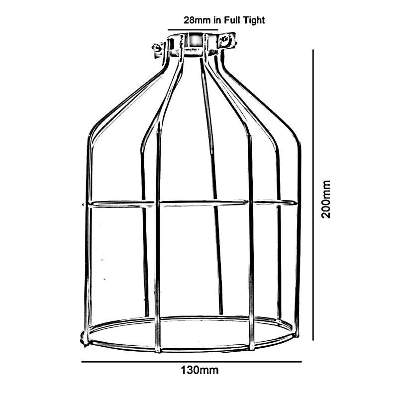 Industrial Geometric Wire Metal Cage Ceiling Pendant Light- Size image