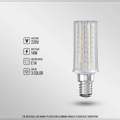 E14 LED Bulb No Flicker 220V E14 Base 14W Flicker Corn Bulb SMS 2835 Chip  Image 6