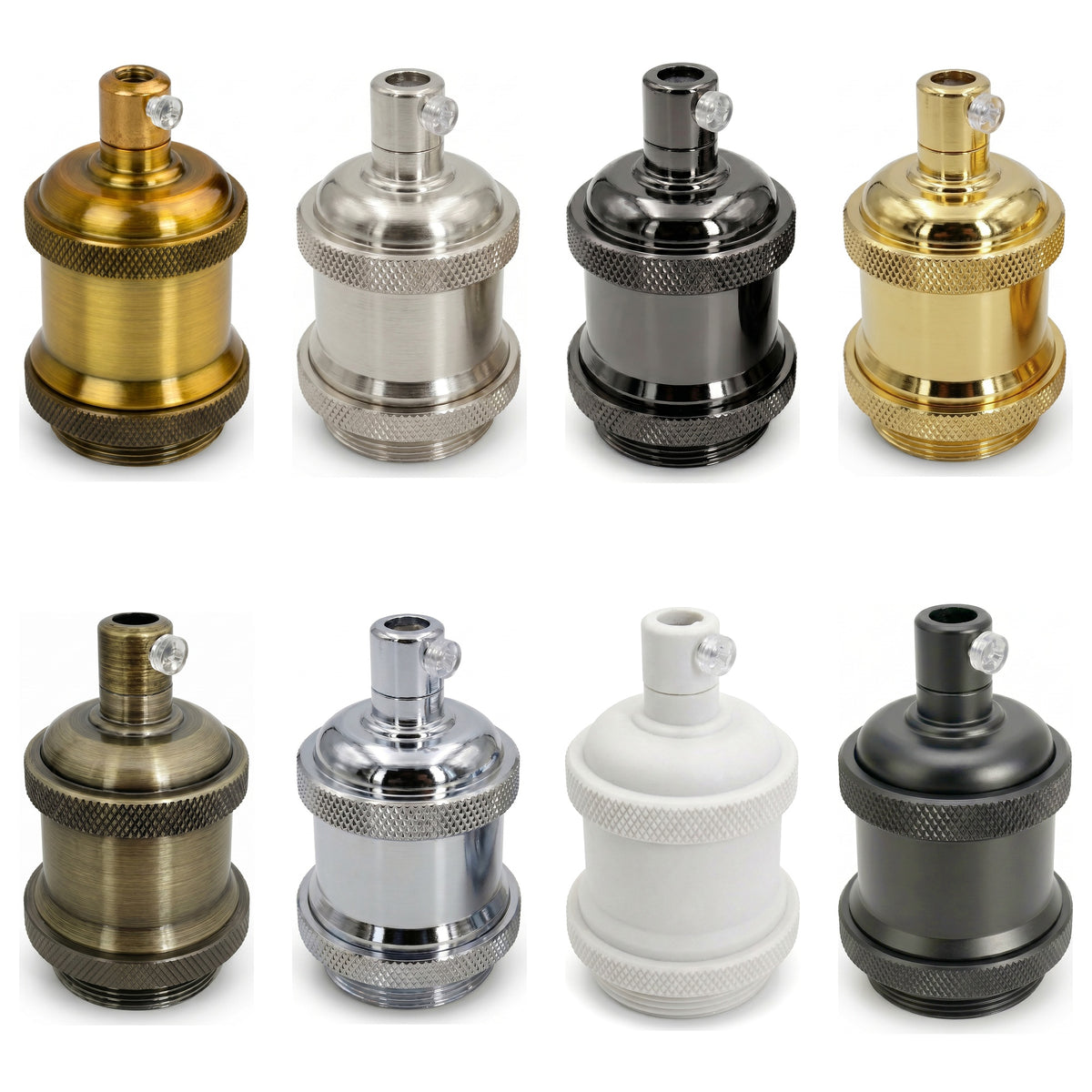 E27 Retro Metal Lamp Holder, Vintage Edison Screw Bulb Socket for Pendant Lights ~3270