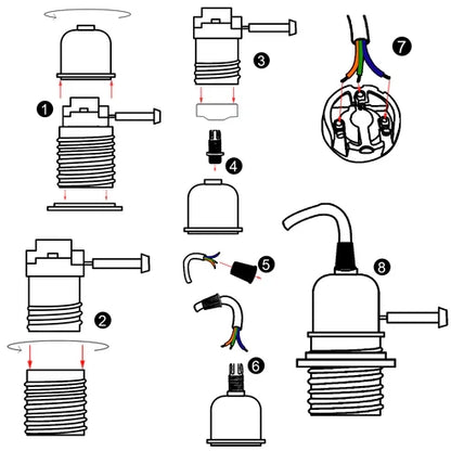 E27 switched lamp holder for pendant light UK