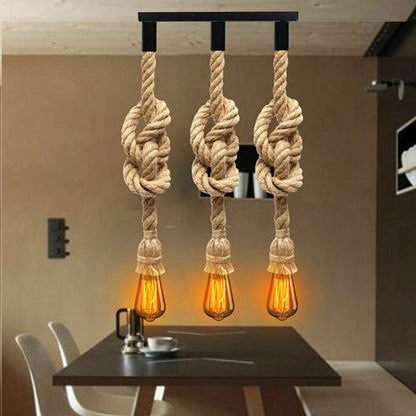 Hemp Ceiling Pendant Light Fitting E27 Lamp~4108