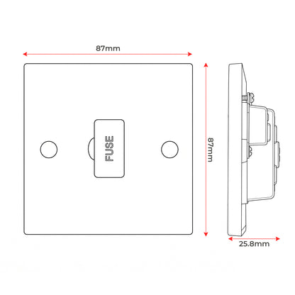 White 13A Fused Connection Unit, Single Gang Fused Spur FCU~4086