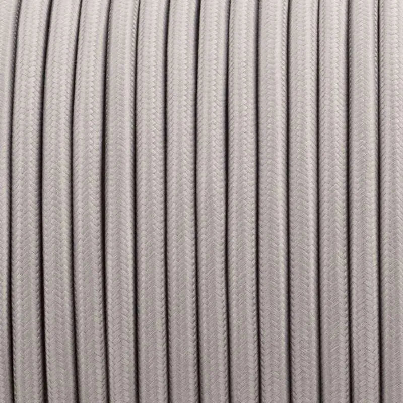 Grey Fabric 2 Core Round Italian Braided Cable 0.75mm
