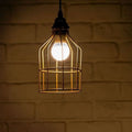 Industrial Geometric Wire Metal Cage Ceiling Pendant Light