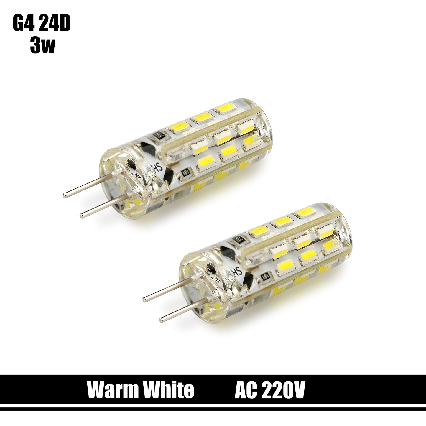 G4 24 Diode AC 220V 3W Warm White Ceramic LED Bulb Halogen Light ~ 3128