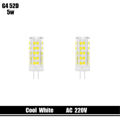 G4 28 Diodes 3W/ 51 Diodes 5W Cool White AC 220V Straight Pin LED Bulb Halogen Light~ 3129