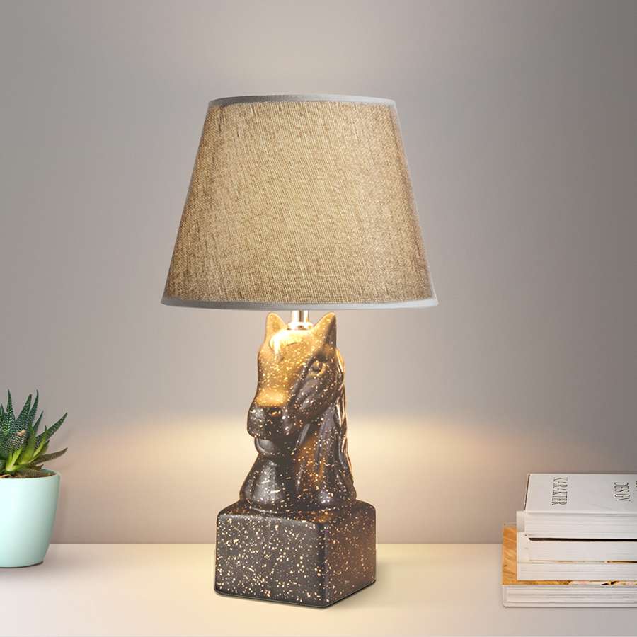 Vintage Horse Head Table Lighting Single-Bulb Resin Night Lamp