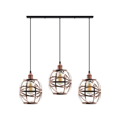 3 Head Wire Cage Hanging Pendant Light.main image