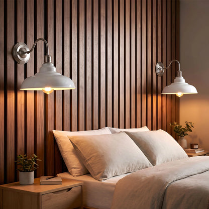 Modern white metal wall light for bedroom