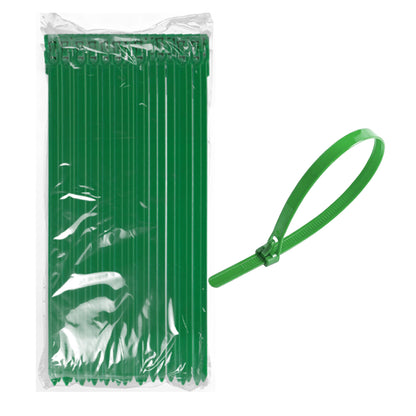 100 Pcs Green Plastic Wraps Reusable Heavy Duty Cable Ties