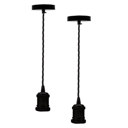 2 Pack E27 Pendant Light 1m Twisted Cable~4139