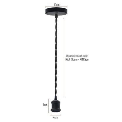 Vintage E27 Pendant Light 2m Cable 3 Pack~4087