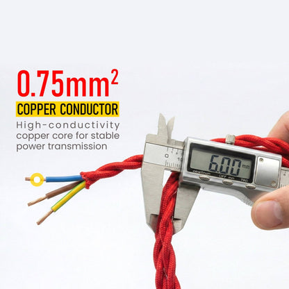 5m / 16.4ft 3 Core Electrical Cable Braided Cable LEDSone~4073