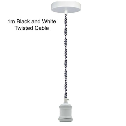 wisted Braided Flex 1m Metal Ceiling Light Fitting Lamp Holder -main image