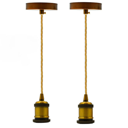 2 Pack E27 Pendant Light 1m Twisted Cable~4139