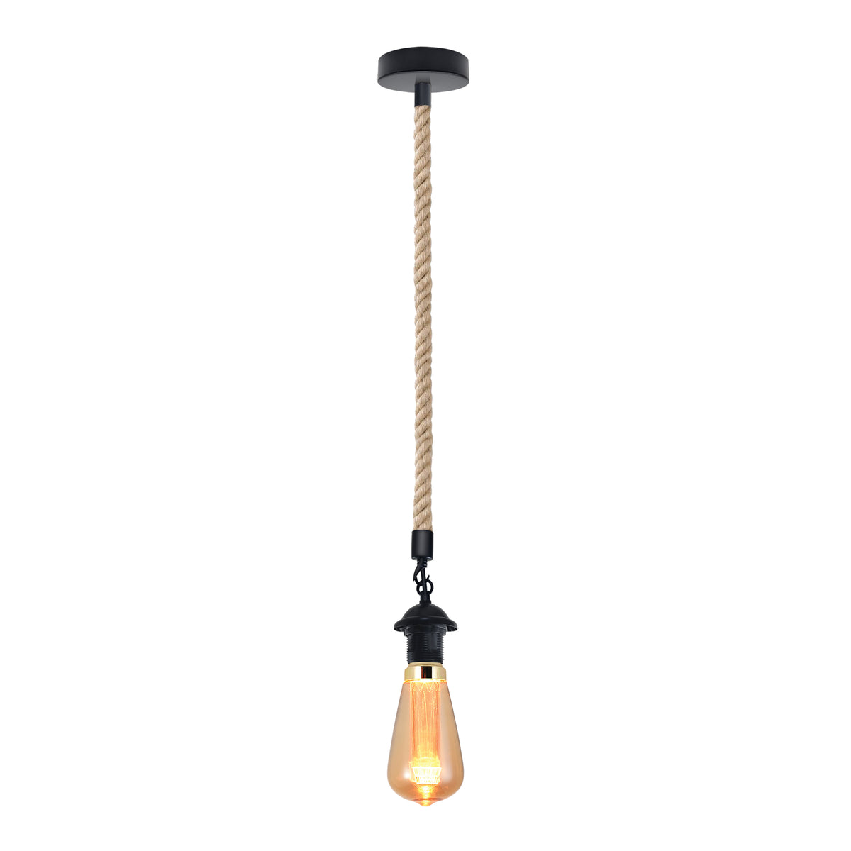 Hemp Ceiling Pendant Light Fitting E27 Lamp~4109