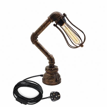 Water Pipe Lighting Table Lamps Black Metal ~ 2084