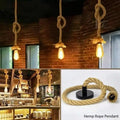 Hemp rope Adjustable E27 ceiling pendant light fitting~3785 - Vintagelite