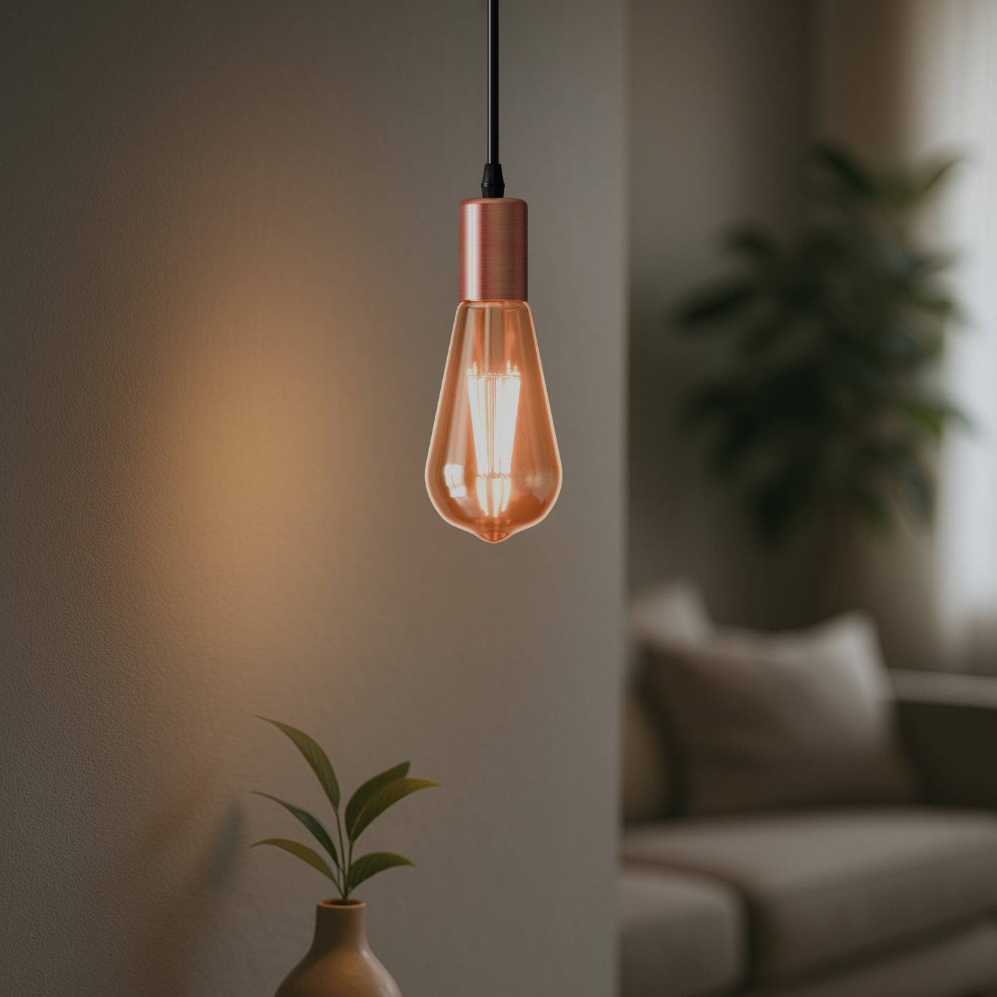 Vintage E27 Base Suspension Pendant Light Copper Lamp Holder~2628