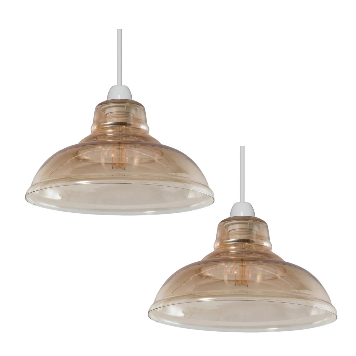 2Pack Glass Lamp Shade E27 Easy Fit Ceiling Pendant Light Shade~4112