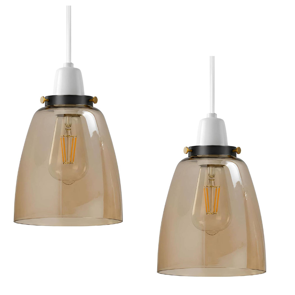 2Pack Glass Lamp Shade E27 Easy Fit Ceiling Pendant Light Shade~4112
