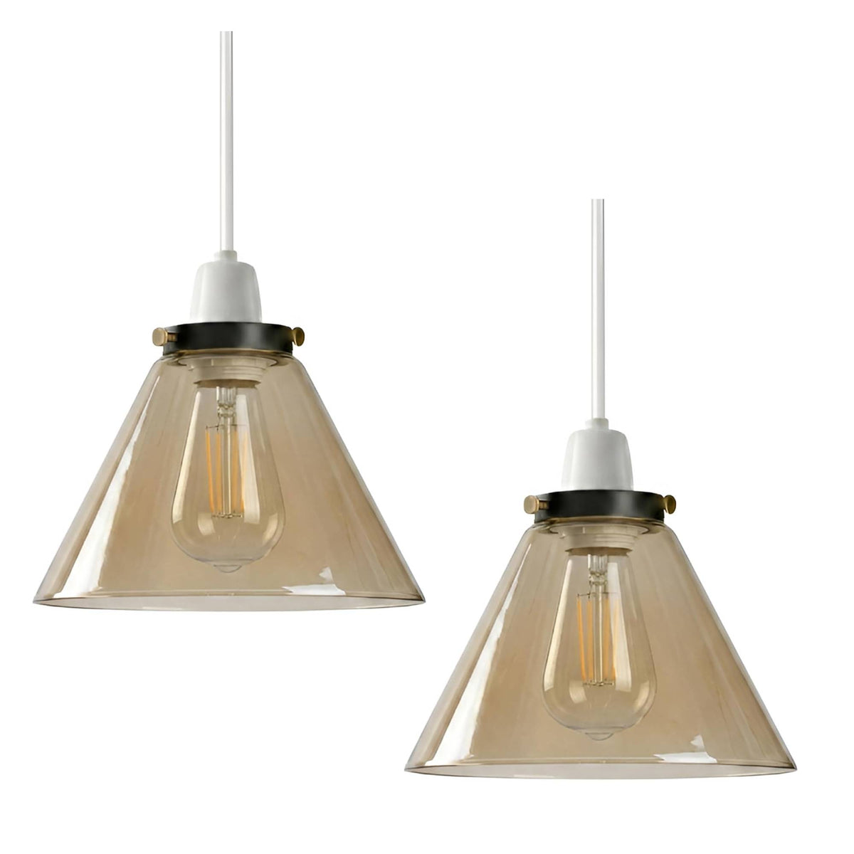 2Pack Glass Lamp Shade E27 Easy Fit Ceiling Pendant Light Shade~4112