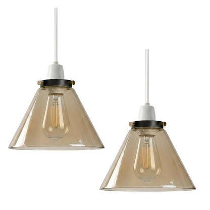 2Pack Glass Lamp Shade E27 Easy Fit Ceiling Pendant Light Shade~4112