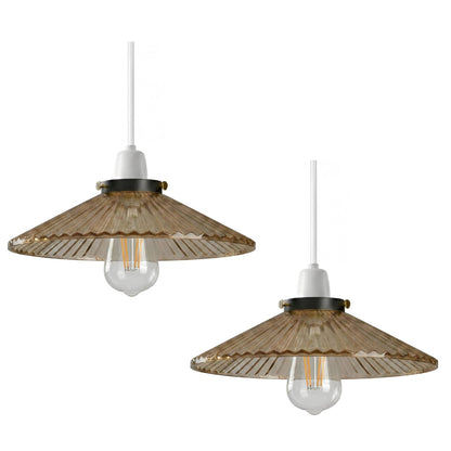 2Pack Glass Lamp Shade E27 Easy Fit Ceiling Pendant Light Shade~4112